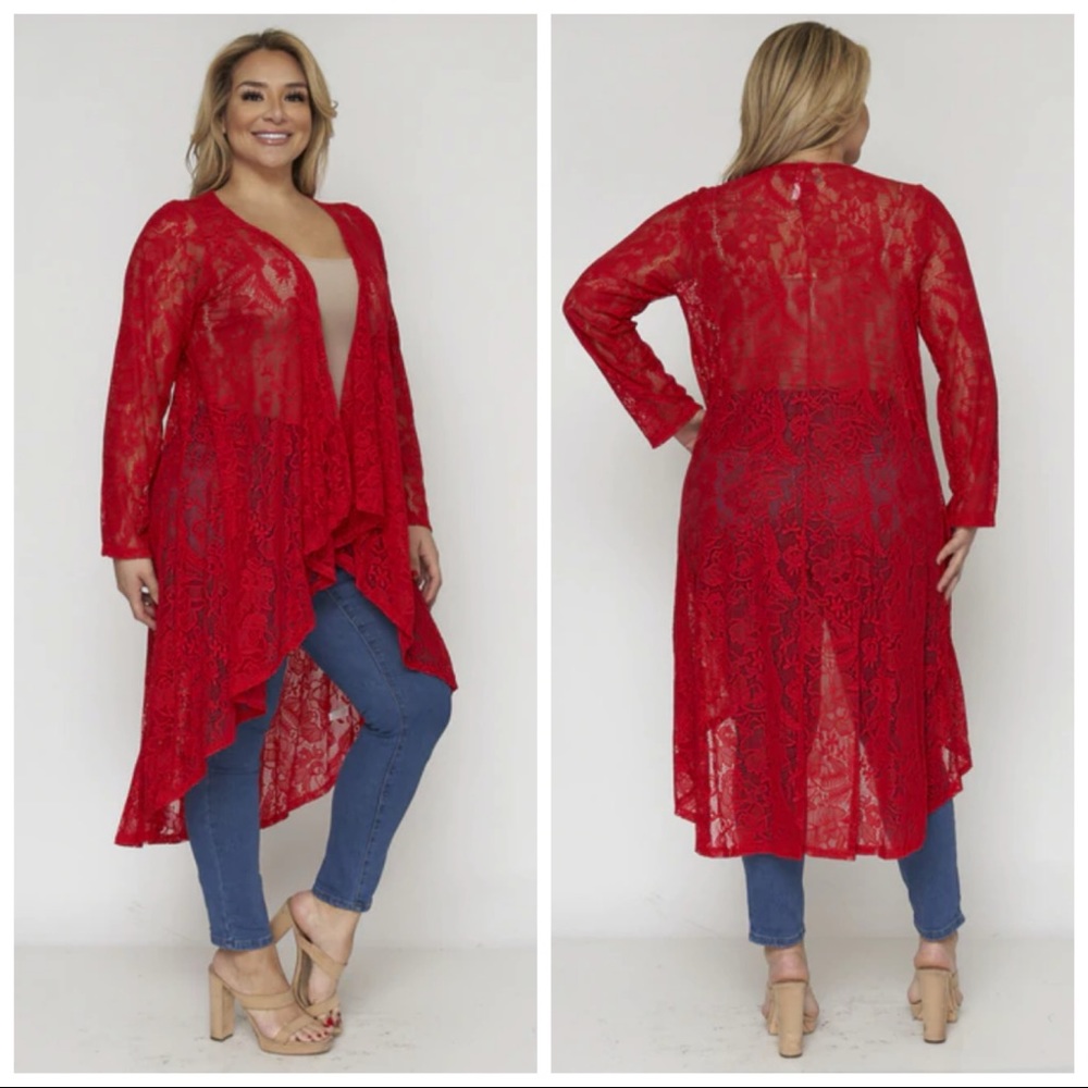NEW Red Lace Cardigan